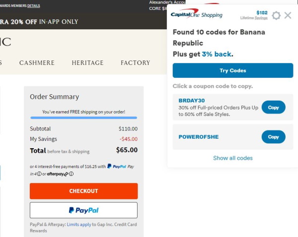 Capital One Savings generates coupons upon checkout